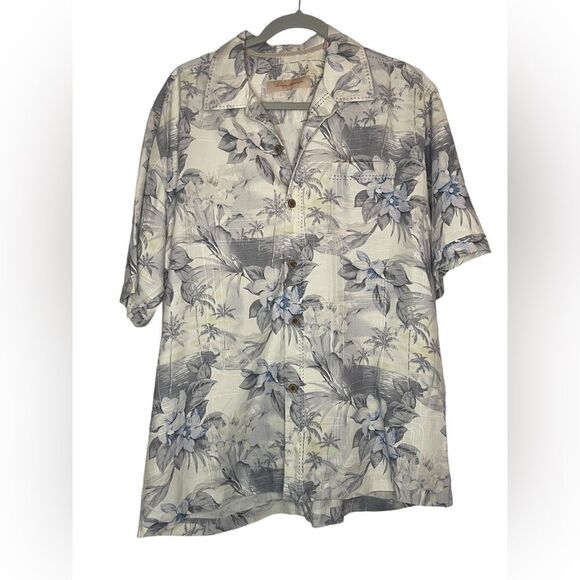 Tommy Bahama Mens 100% Silk Caribbean Tropical Short Sleeve Button Up Shirt M - Picture 1 of 9